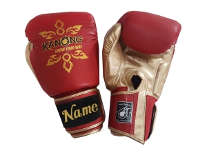 Personalized Boxing Gloves : KNGCUST-404 Red