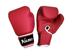 Personalized Boxing Gloves : KNGCUST-409 Red