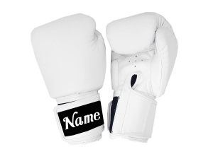 Personalized Boxing Gloves : KNGCUST-410 White