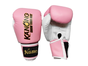 Personalized Boxing Gloves : KNGCUST-412 Pink