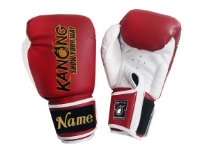 Personalized Boxing Gloves : KNGCUST-414 Red