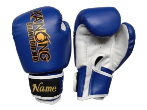 Personalized Kids Boxing Gloves : KNGCUST-KIDS-433 Blue