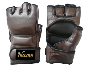 Personalized MMA Gloves : KNGCUST-MMA-Brown