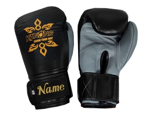 Personalized Boxing Gloves : KNGCUST-R-416 Black