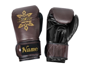 Personalized Boxing Gloves : KNGCUST-R-417 Brown