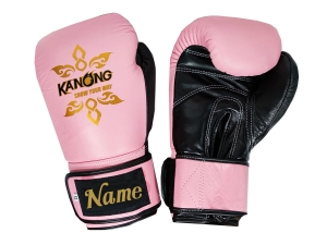 Personalized Boxing Gloves : KNGCUST-R-418 Pink