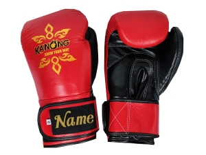 Personalized Boxing Gloves : KNGCUST-R-419 Red