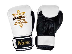 Personalized Boxing Gloves : KNGCUST-R-420 White