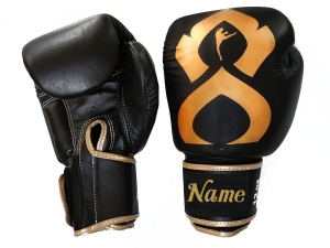 Personalized Boxing Gloves : KNGCUST-R-421 Black