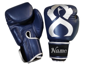 Personalized Boxing Gloves : KNGCUST-R-424 Navy