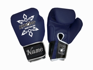 Personalized Boxing Gloves : KNGCUST-R-427 Navy