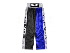 Custom made kickboxing pants : KNPANTS-001-Black-Blue