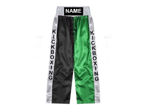 Custom made kickboxing pants : KNPANTS-001-Black-Green