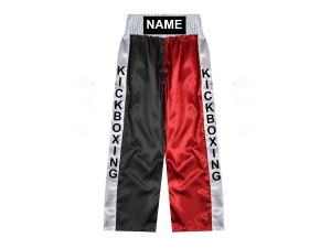 Custom made kickboxing pants : KNPANTS-001-Black-Red