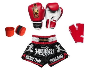 Kids Muay Thai Bundle set Boxing Kits : 133-Red