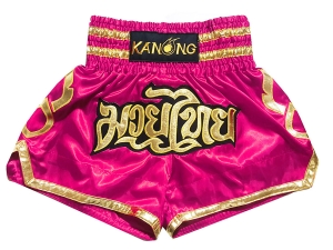 Kanong Kids Muay Thai Kick Boxing Shorts : KNS-121-DarkPink