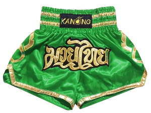 Kanong Kids Muay Thai Kick Boxing Shorts : KNS-121-Green