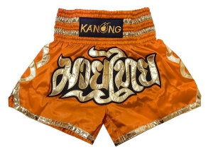 Kanong Kids Muay Thai Kick Boxing Shorts : KNS-121-Orange