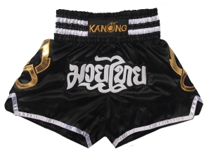 Kanong Kids Muay Thai Kick Boxing Shorts : KNS-143-Black