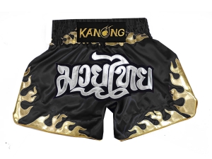 Kanong Kids Muay Thai Kick Boxing Shorts : KNS-145-Black