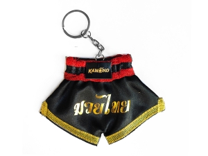 Kanong Muay Thai Shorts keychain : Black-Gold