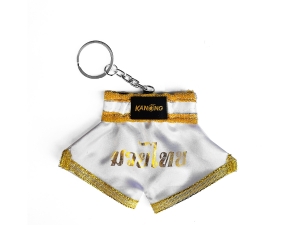 Kanong Muay Thai Shorts Keyring : White