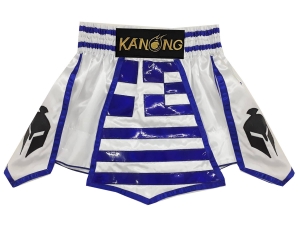 Custom Greek Muay Thai Boxing Shorts : KNSCUST-1221