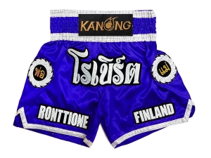 Customized Muay Thai Boxing Shorts : KNSCUST-1242-Blue