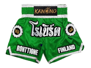 Customized Muay Thai Boxing Shorts : KNSCUST-1242-Green