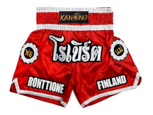 Customized Muay Thai Boxing Shorts : KNSCUST-1242-Red