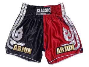 Customized Muay Thai Boxing Shorts : KNSCUST-1243-Black-Red