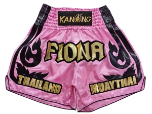 Customized Muay Thai Boxing Shorts : KNSCUST-1246-Pink