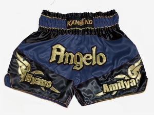 Customized Muay Thai Boxing Shorts : KNSCUST-1248-Navy