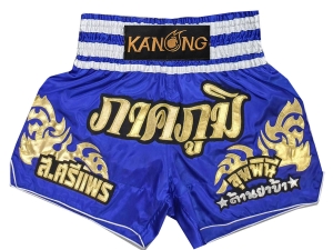 Customized Muay Thai Boxing Shorts : KNSCUST-1249-Blue