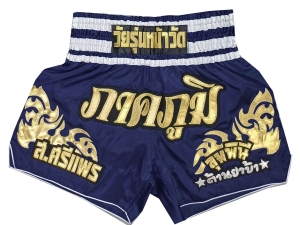 Customized Muay Thai Boxing Shorts : KNSCUST-1249-Navy