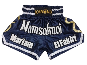 Customized Muay Thai Boxing Shorts : KNSCUST-1250-Navy