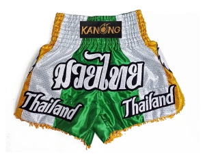 Customized Muay Thai Boxing Shorts : KNSCUST-1252-Green