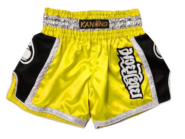 Kanong Retro Muay Thai Shorts : KNSRTO-208-yellow